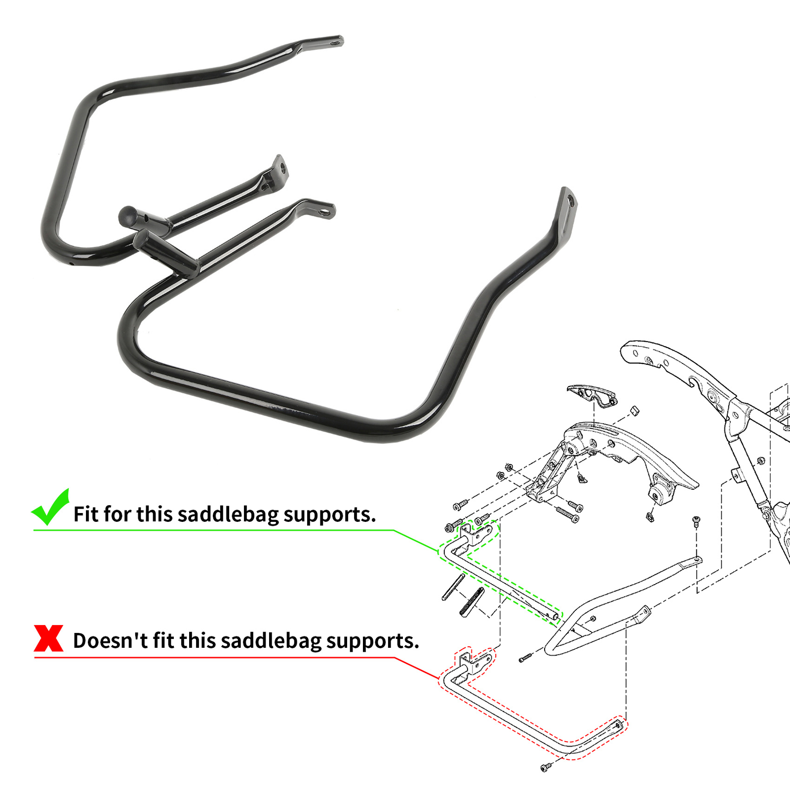 Saddlebag Guards Bar Fit For Harley Touring Electra Road Street Glide 2014-2024