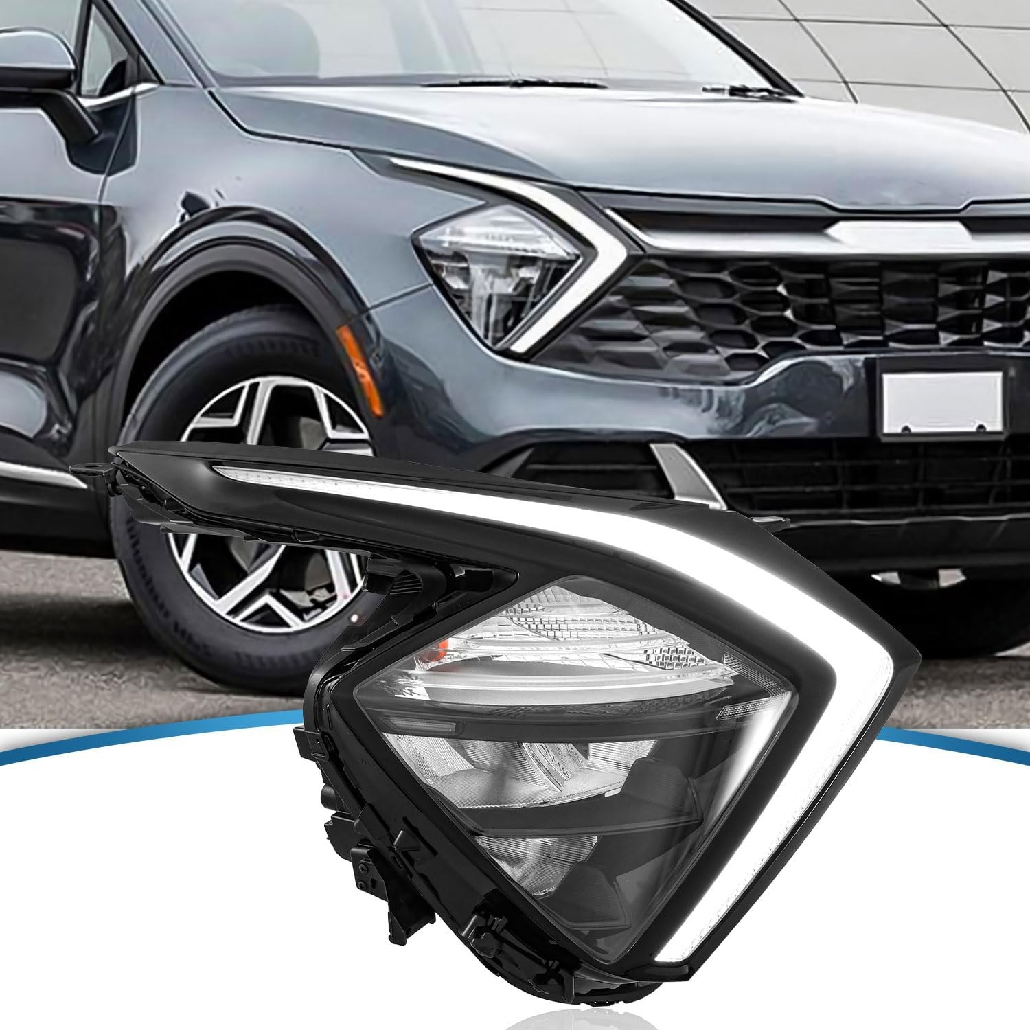Passenger Side RH LED Headlight For 2022-2024 Kia Sportage SX EX LX 92102DW000