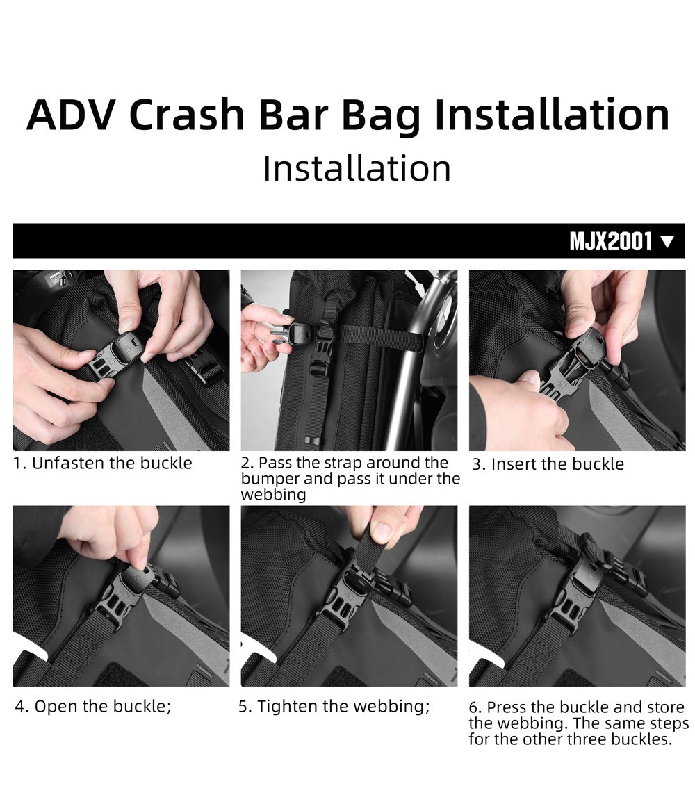 Rhinowalk Motorcycle Bumper Bag Waterproof Frame Crash Bar Pack Outdoor Tool Bag