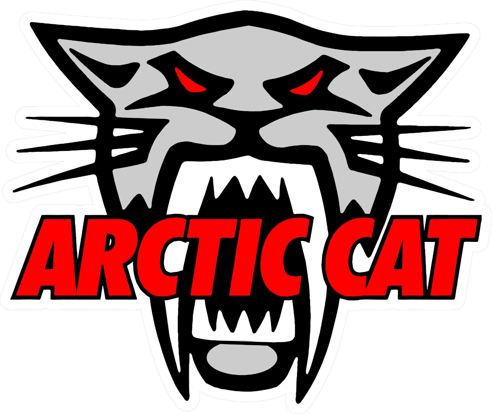#4108 (1) 3.75″ Arctic Cat Head Racing Decal Sticker LAMINATED