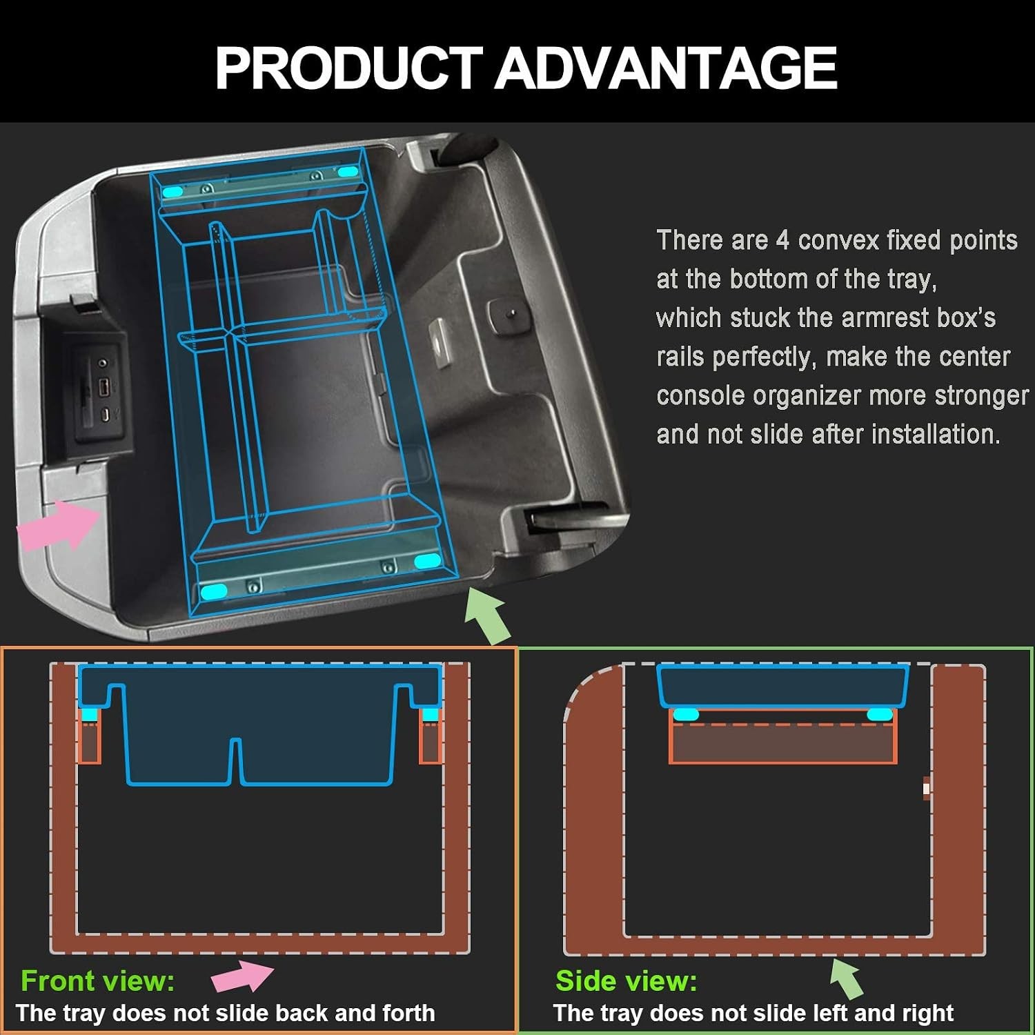 Center Console Organizer 2019-2022 Chevy Silverado 1500/GMC Sierra 1500 2020-202