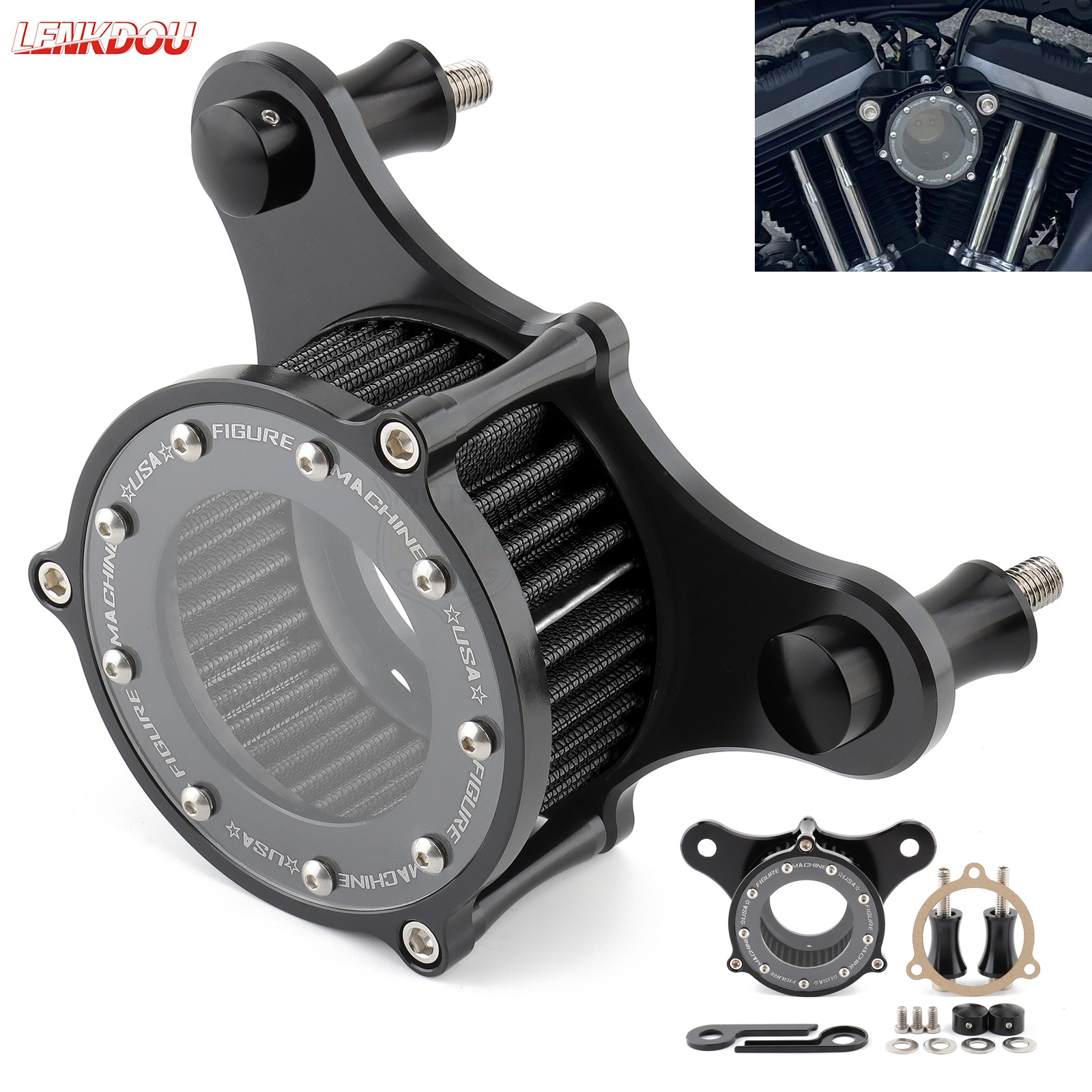 Air Cleaner Intake Filter For Harley Touring Road King Street Glide Softail Dyna