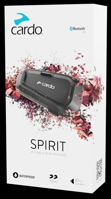 Cardo Spirit Solo Bluetooth Intercom Waterproof 2-Way Motorcycle SPRT0001