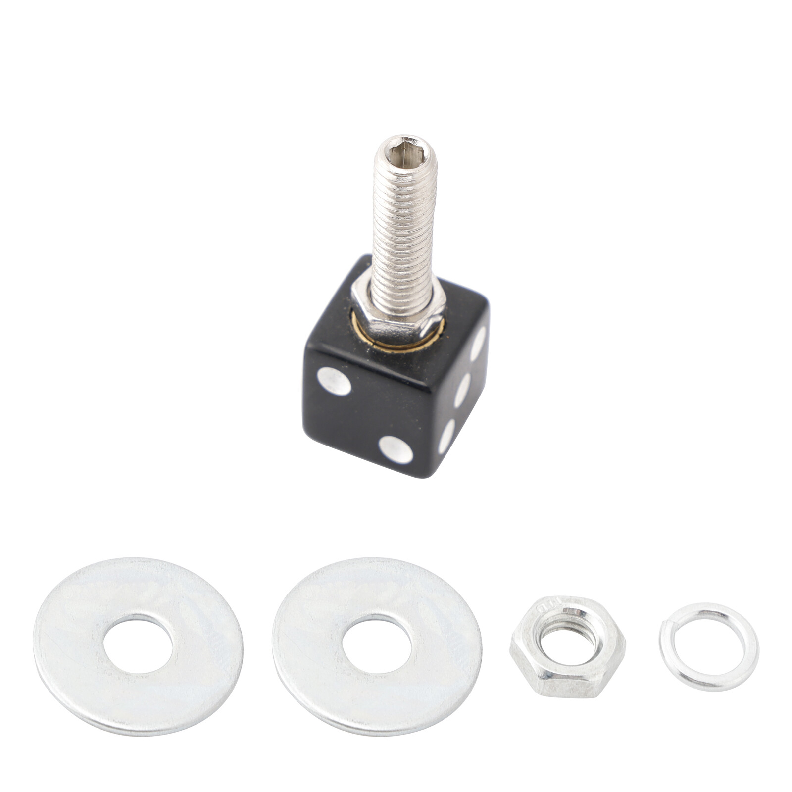 2pcs Motorcycle Bike Plastic Black Dice License Plate Bolt On Screw On Frame Nut