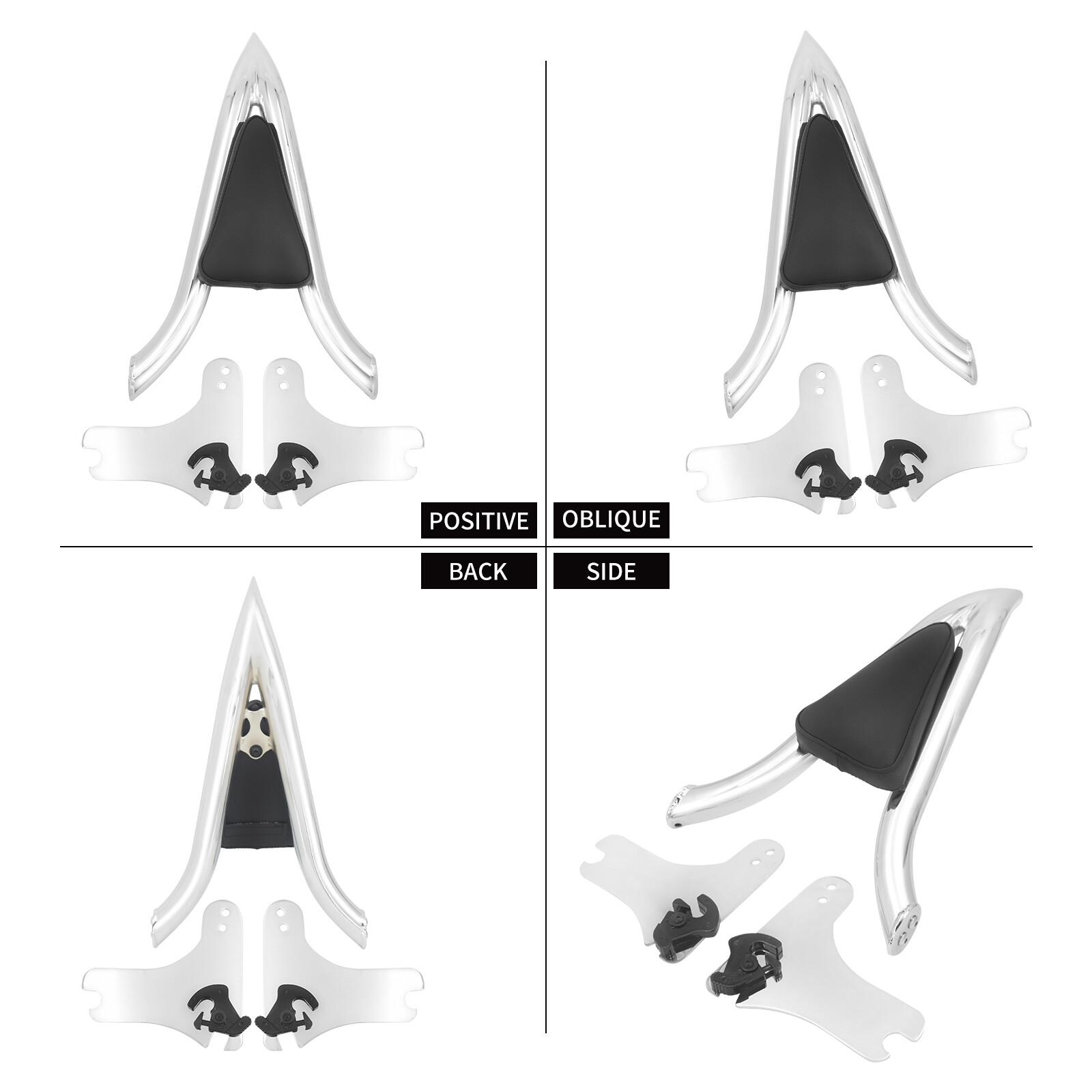 Chrome Passenger Backrest Detachable Sissy Bar Fit For Harley Touring CVO 97-08