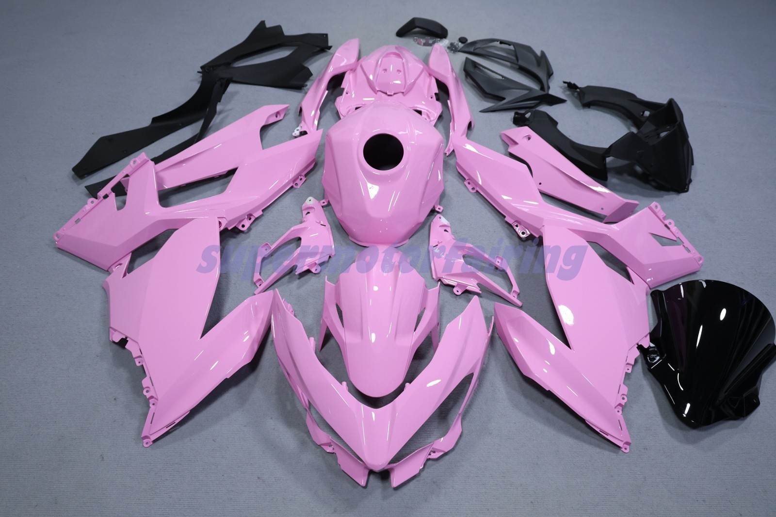 For Kawasaki Ninja 400 2018-2023 EX400 Glossy Pink Full Fairing Kit +Tank Cover