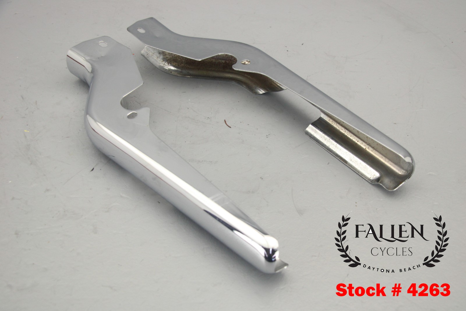 2006 Harley Street Glide Back Rear Fender Frame Strut Cover Set CHROME #4263