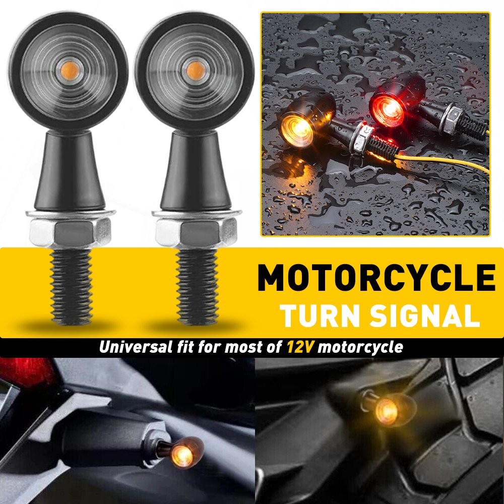 Motorcycle LED Bullet Mini Turn Signal Brake Light Blinker For Bobber Caf H