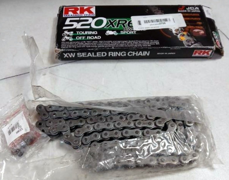RK Racing Chain 520XRE-112 Steel 112 Link XW-Ring Chain with Connecting Link