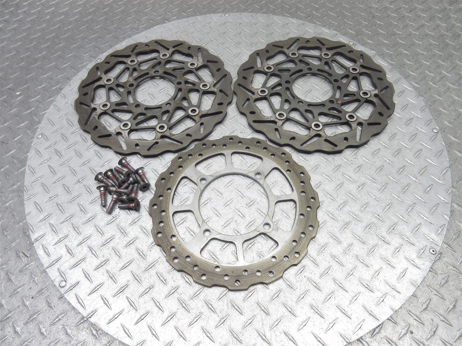 2011 10-14 Kawasaki Concours 1400 ZG1400 Front Left Right Rear Brake Rotor Disc