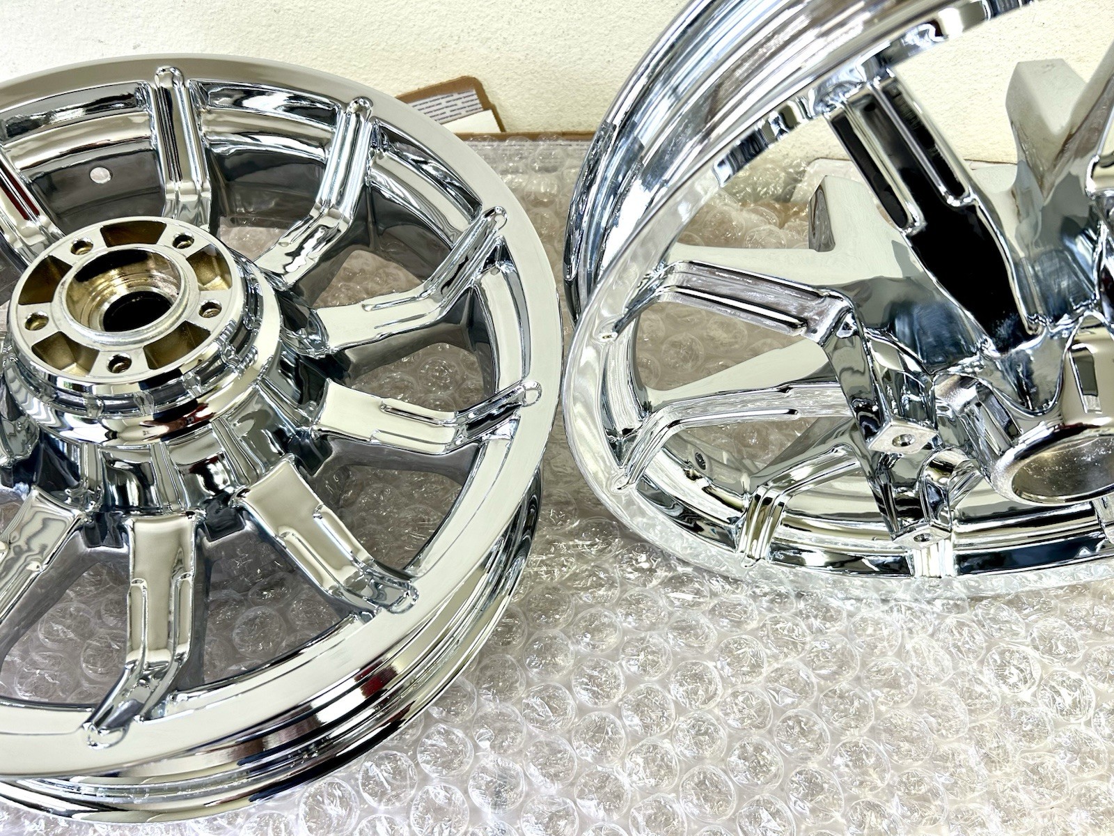 HARLEY TOURING IMPELLER CHROME WHEELS ROTORS 2009-17 STREET GLIDE OUTRIGHT
