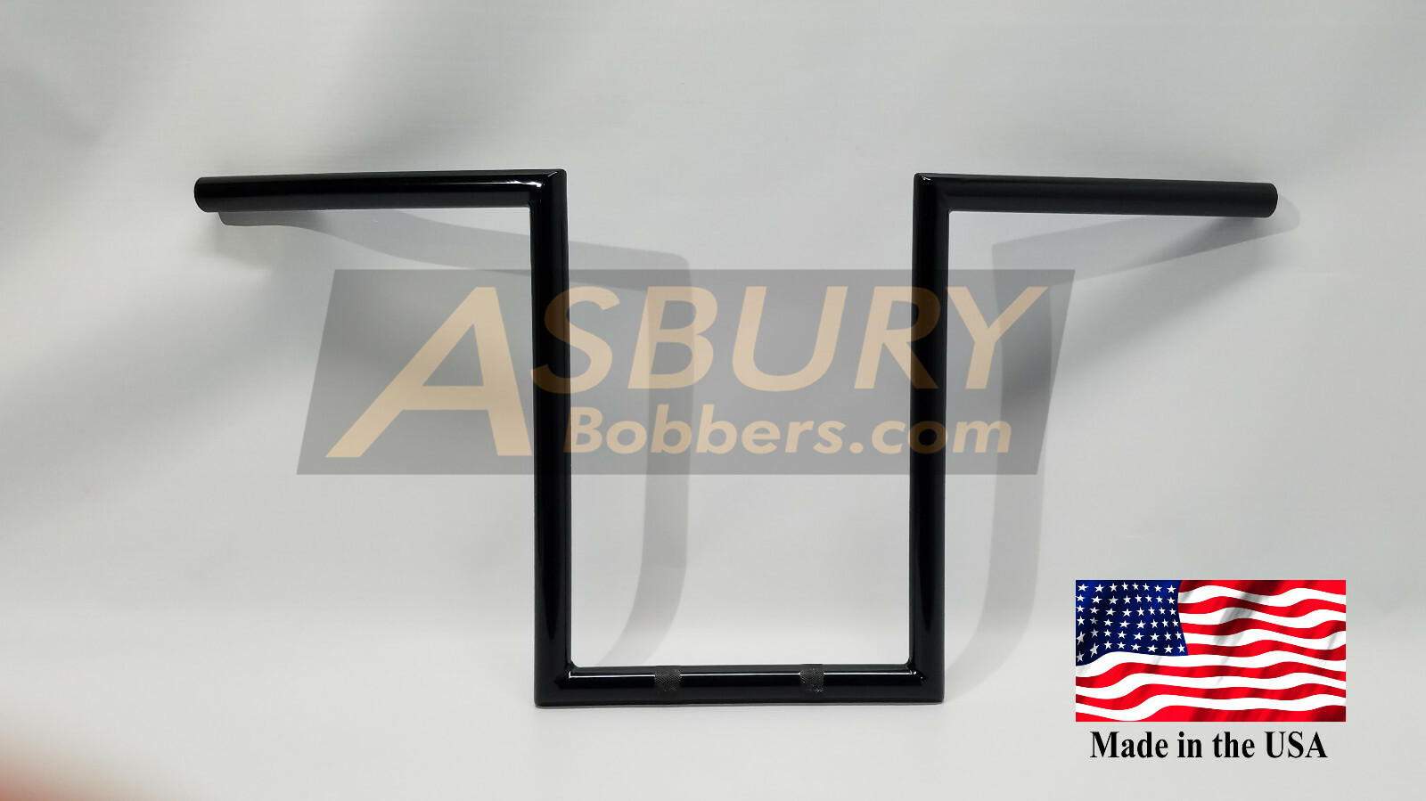 7/8″(22mm) Z Bars Wide Lane Spliters 12″ rise Gloss Black Handlebars