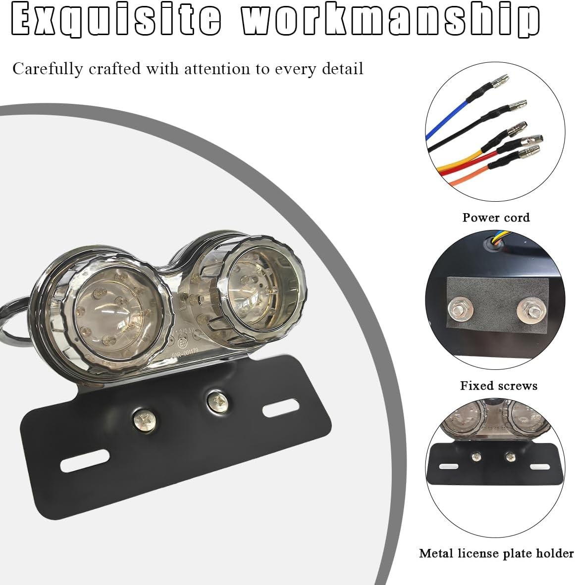 40-LED 40W Motorcycle Tail Light, Integrated Running/Brake/Turn SignColor: Black