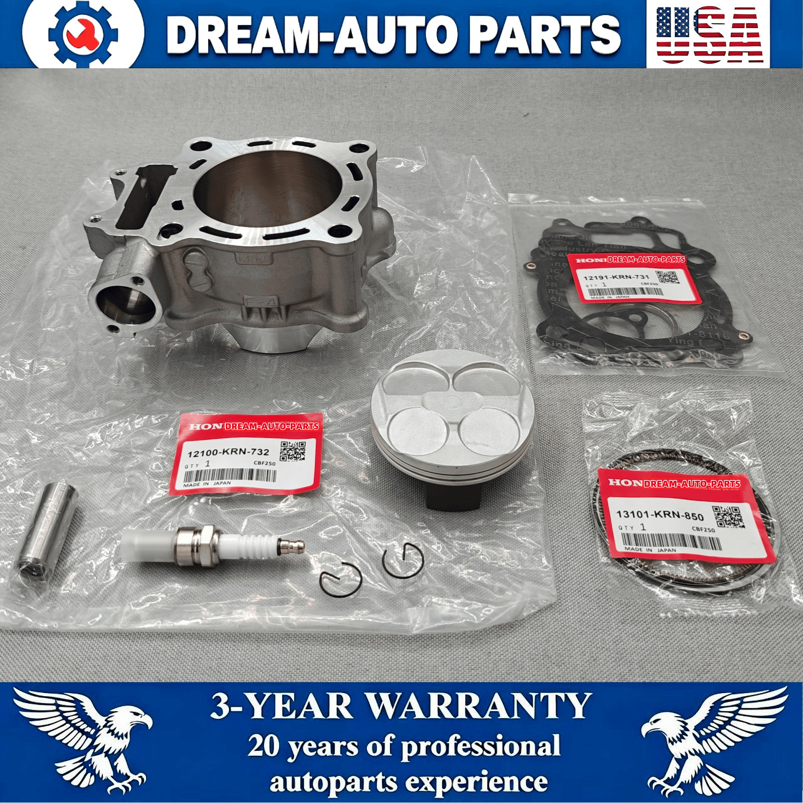 OEM TOP END KIT W/ CYLINDER 78MM FOR HONDA CRF250R CRF250X 2004-2017