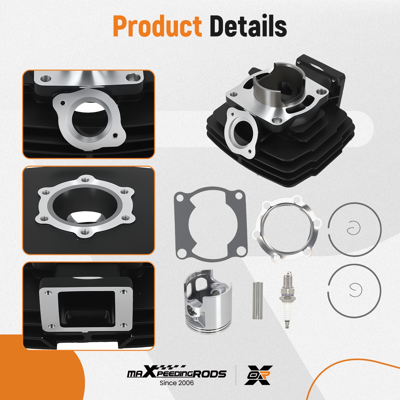 Cylinder 66mm Piston Top End Rebuild Kit for Yamaha DT175 MX175 1978-1981