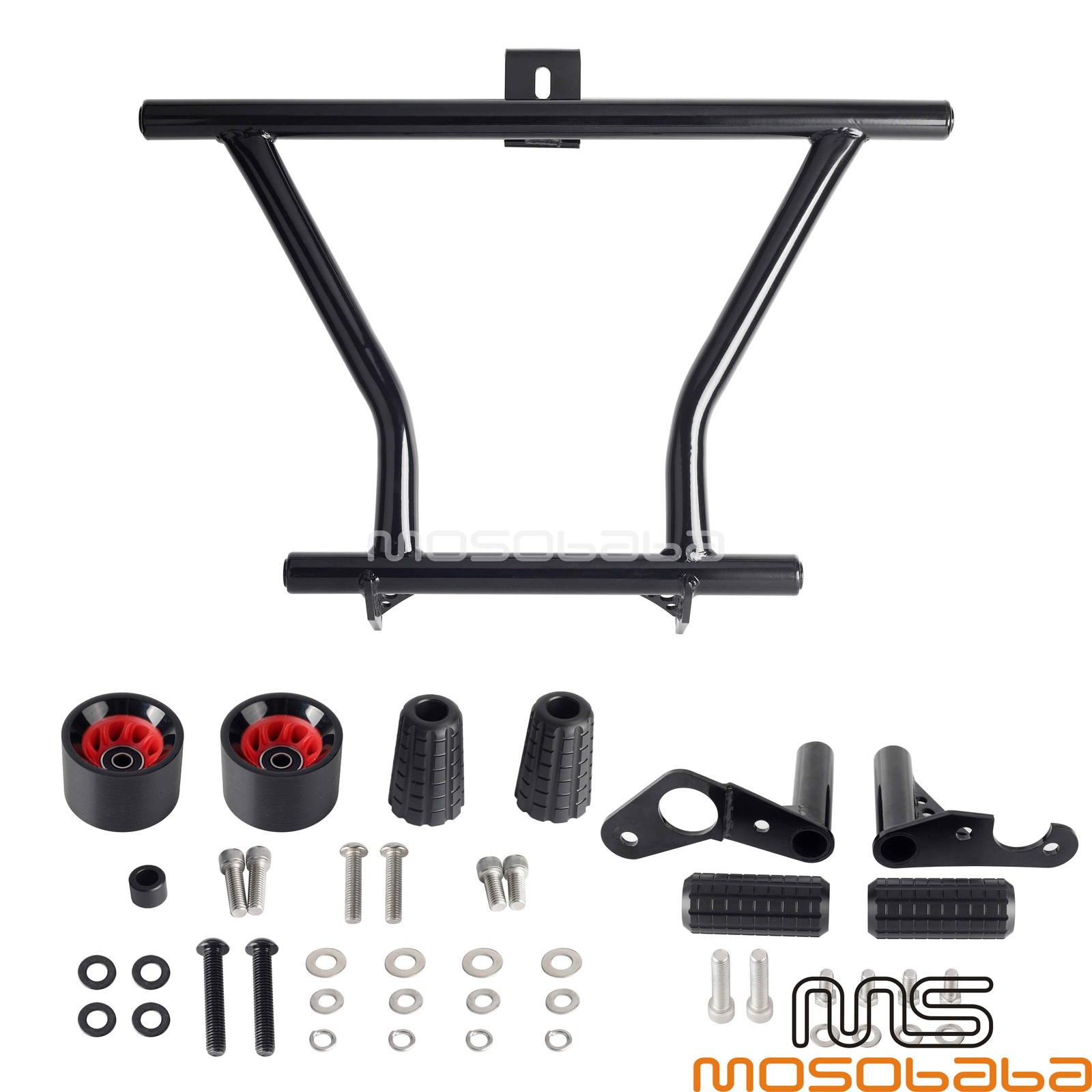 Black Highway Crash Bar Kit For Harley Softail FXBBS FXBRS FXLRS FLFBS FLHC FLSL