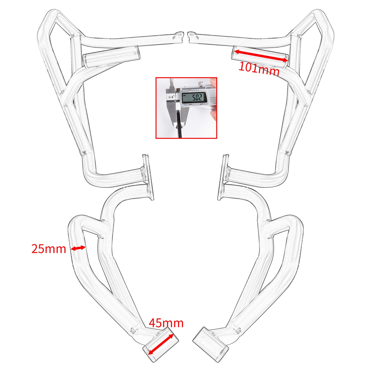 Highway Crash Bars Engine Guards Frame Falling Stunt Cage For CF 450 MT 450MT
