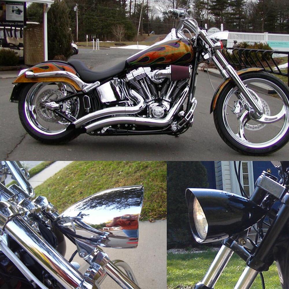 Chrome / Black Headlight Lamp Assembly fit for Sportster XL1200 Dyna Big Twins