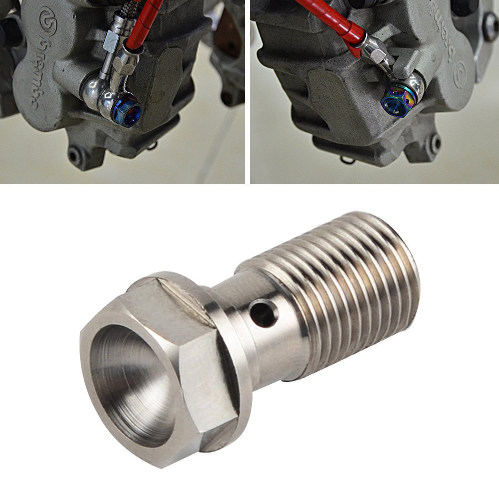 Single Titanium Banjo Bolt M10x1.00 Pitch 19mm Thread For KTM Husqvarna Ducati