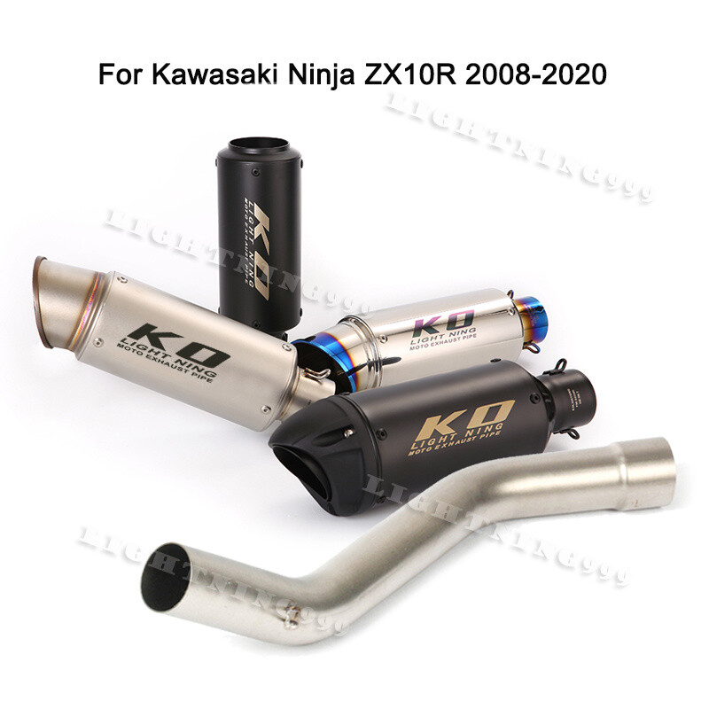 For Kawasaki Ninja ZX10R 2008-2020 Exhaust System Muffler DB Killer 2″ Mid Pipe
