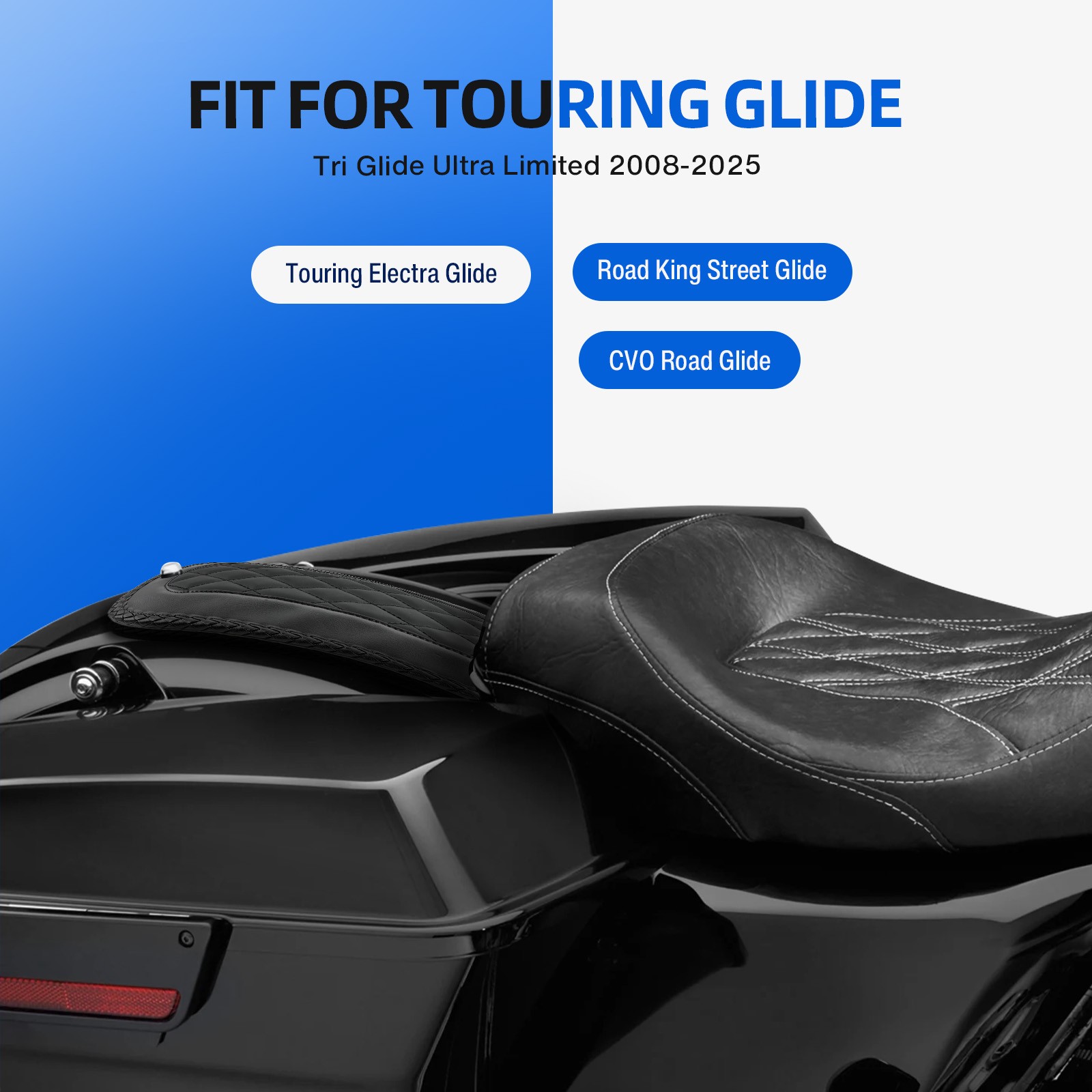 Motorcycle Rear Fender Bib Leather Solo Seat for Harley Softail FLSTC FLSTN FLST