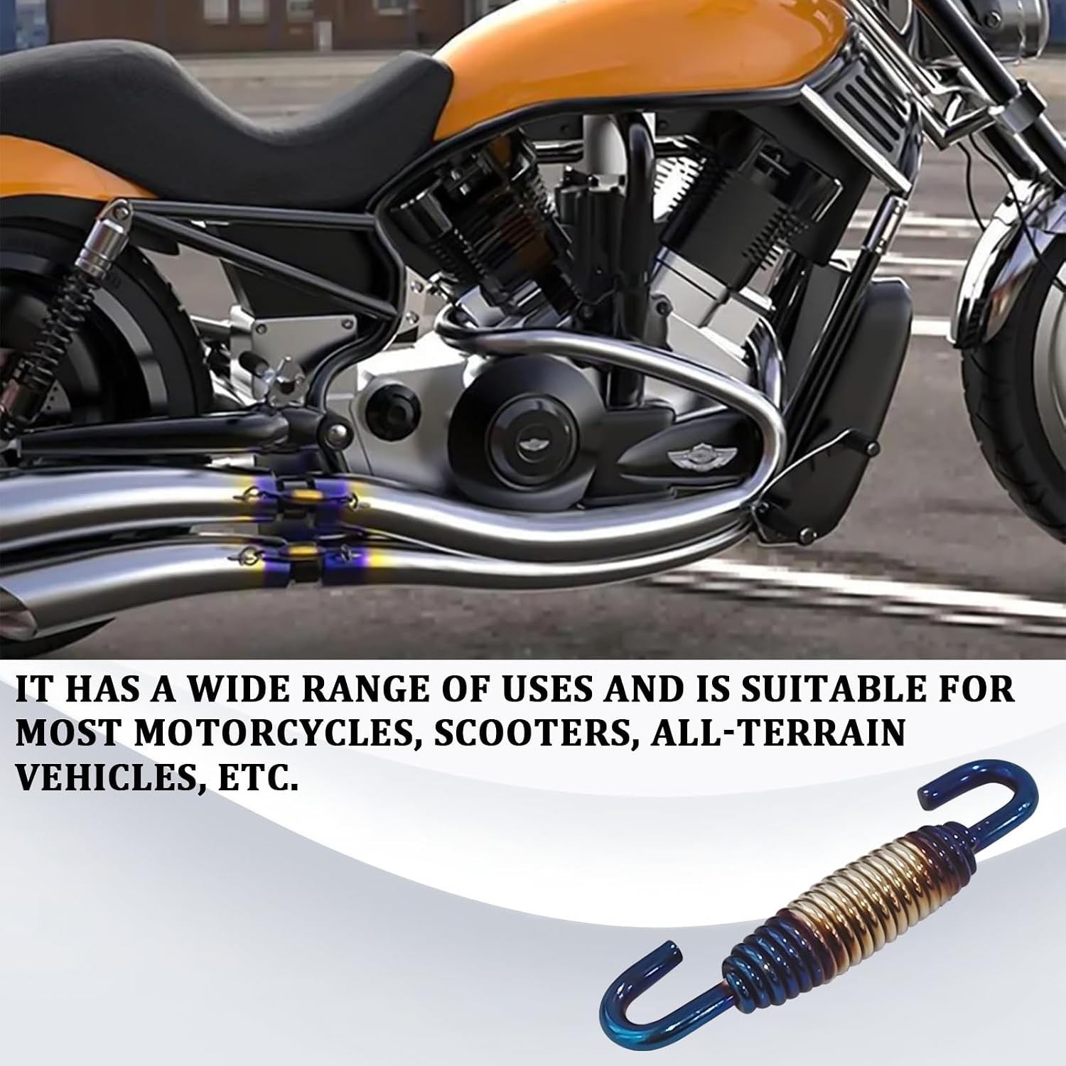 Universal Motorcycle Exhaust Spring Kit, 2 PCS 40 mm-60 mm Stainless Steel Retra