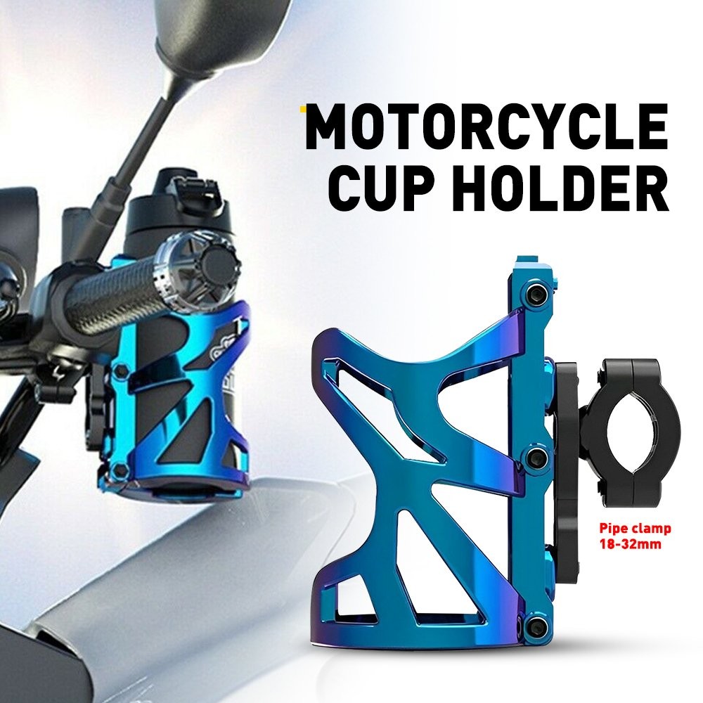 Motorcycle Cup Holder Handlebar Mount Beverage Drink Water Bottle for ATV Bike