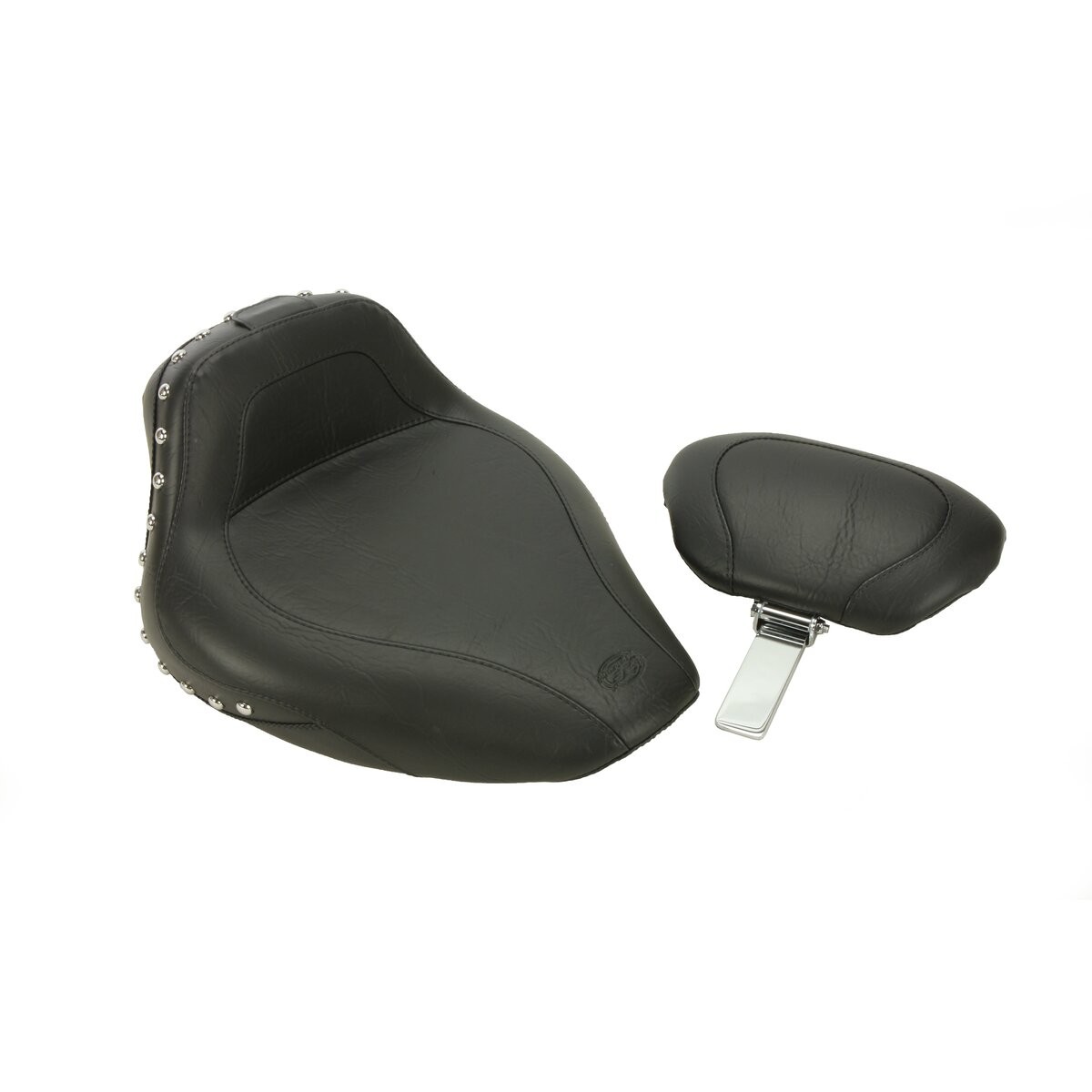 Mustang Seats 15 in. Wide Sport Studded Solo Seat with Driver Backrest – 79258