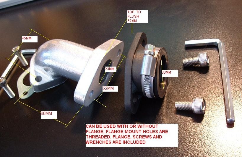LONG 23MM ID MANIFOLD W/FLANGE ALL Z50 XR50 CT70 XR70 ATC70 TRX70 TRX90