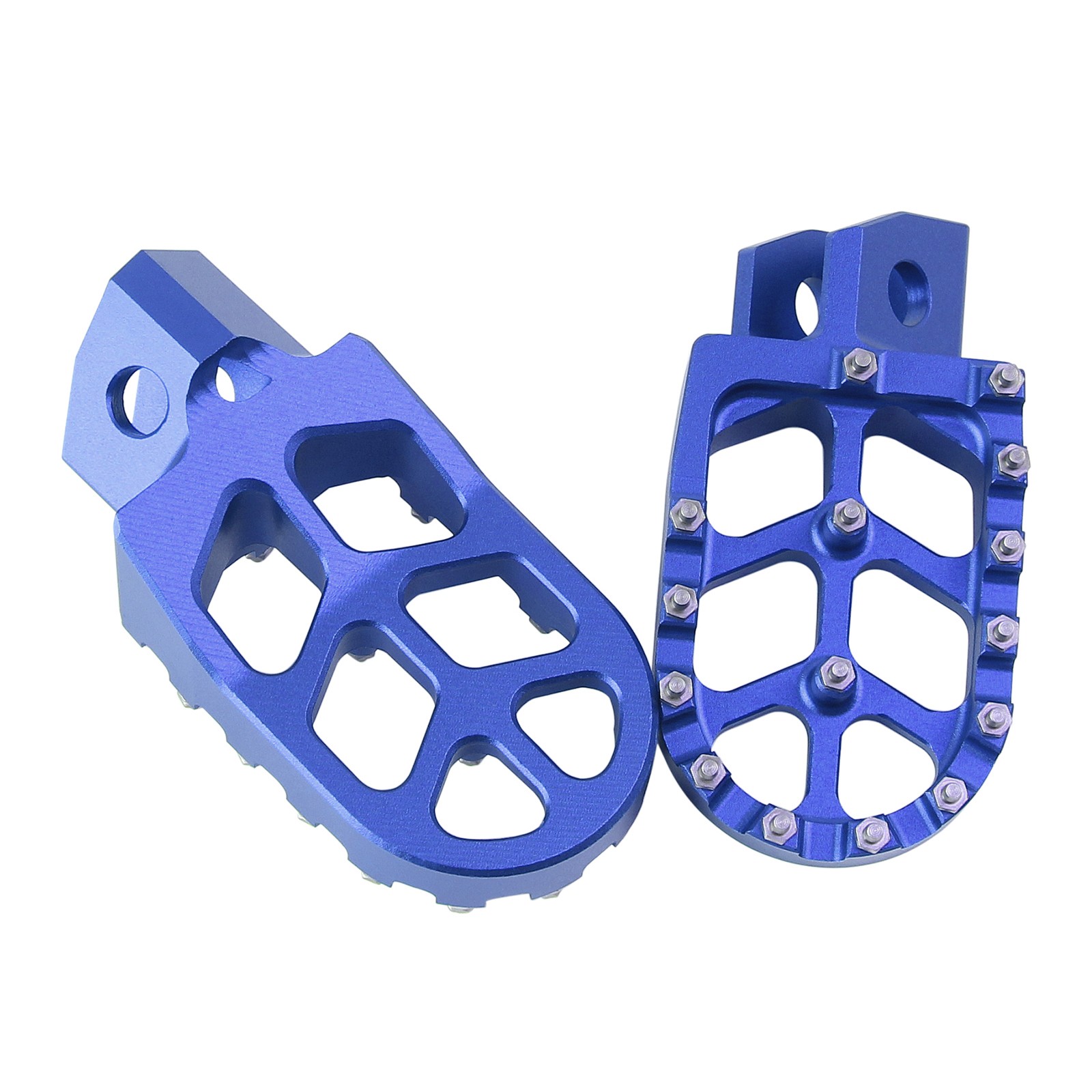 Blue Wide Foot Pegs Footrest Pedals For Yamaha XT250 YZ125 YZ80 WR250 TTR90