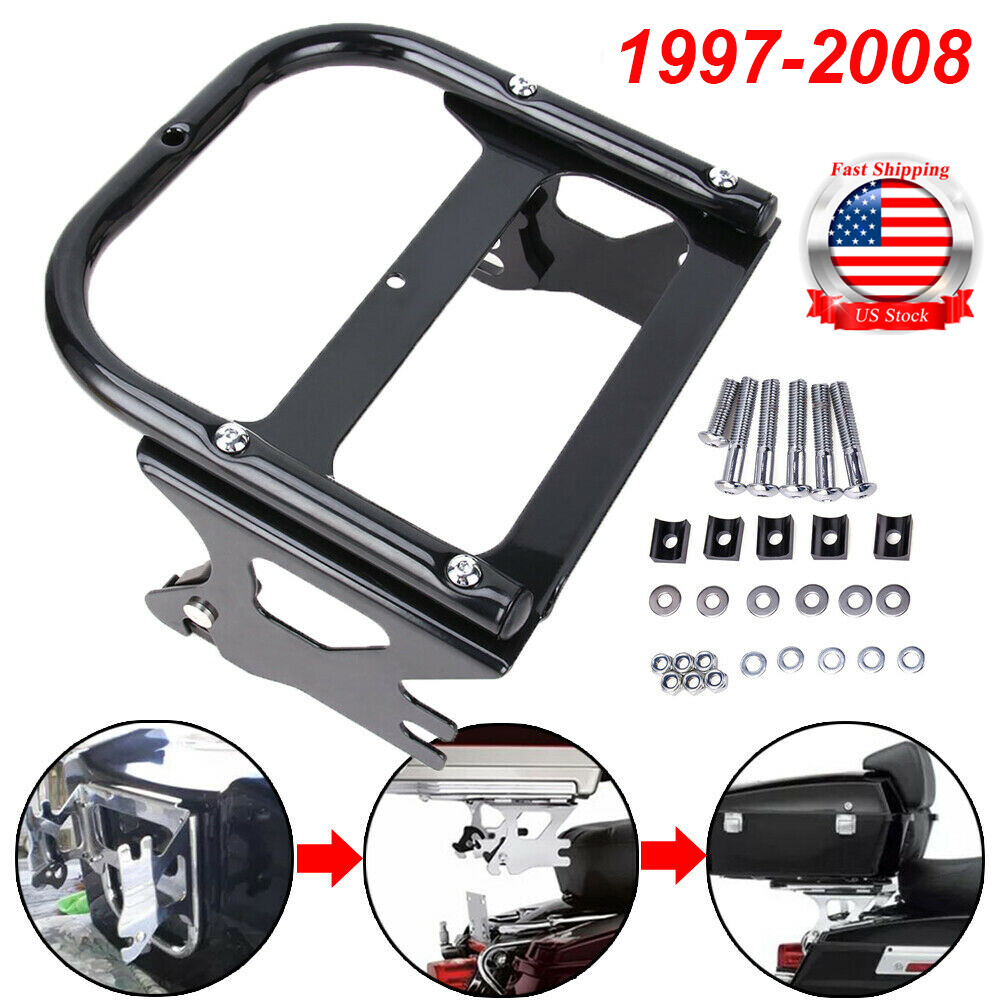Detachable Twoup Tour Pak Pack Mount Trunk Luggage Rack For Harley Touring 97-08