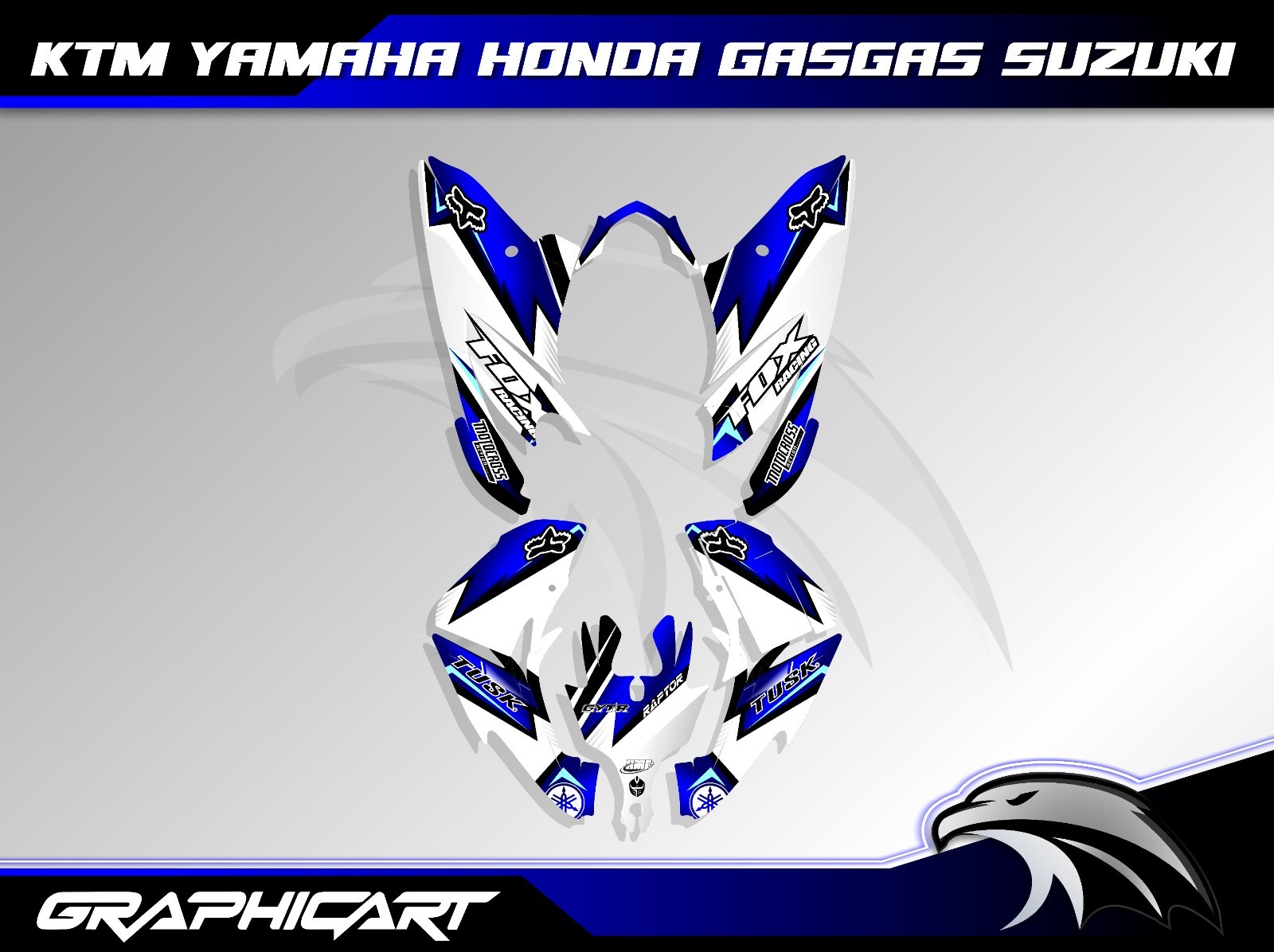 Raptor 250 Graphics Kit for Yamaha ATV – All-Year Compatible Custom Stickers
