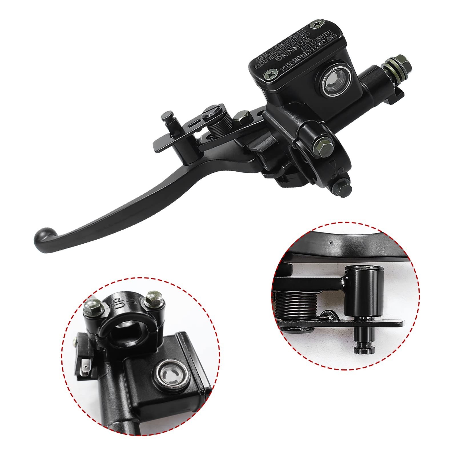 Left Handlebar Hydraulic Brake Master Cylinder Lever Pump for 50cc-250cc ATV, Di