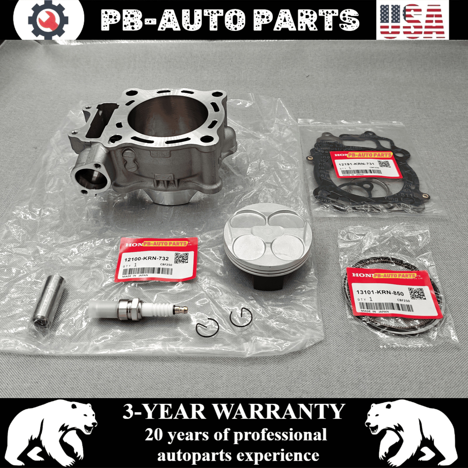 NEW OEM TOP END KIT W/ CYLINDER 78MM FOR HONDA CRF250R CRF250X 2004-2017