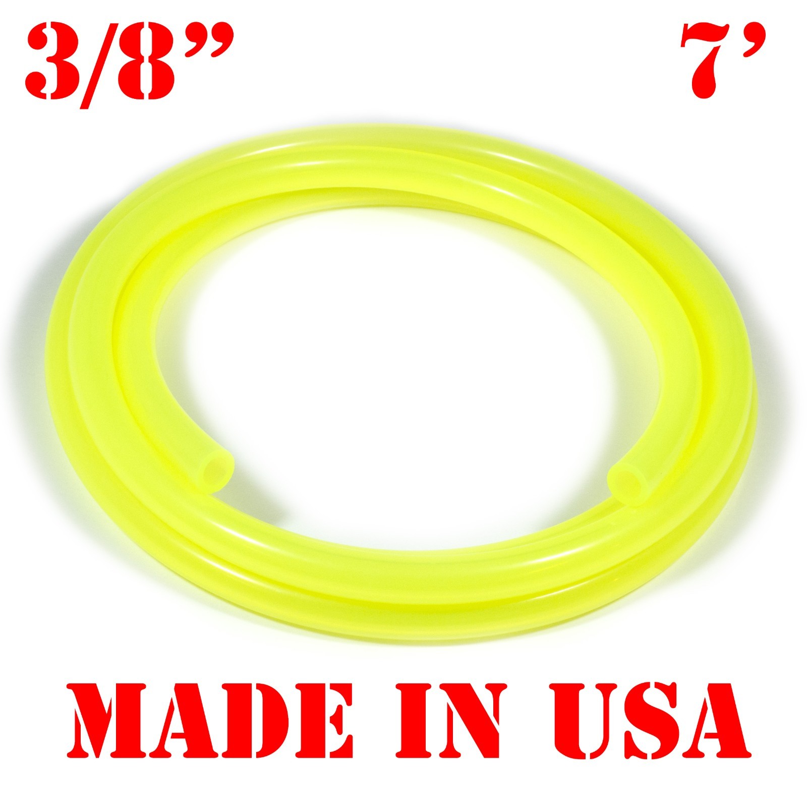 7 feet 3/8″(9.5mm) id Fast Flow Fuel Line YELLOW for Kart/ATV/Jetski/Boat/Cycle