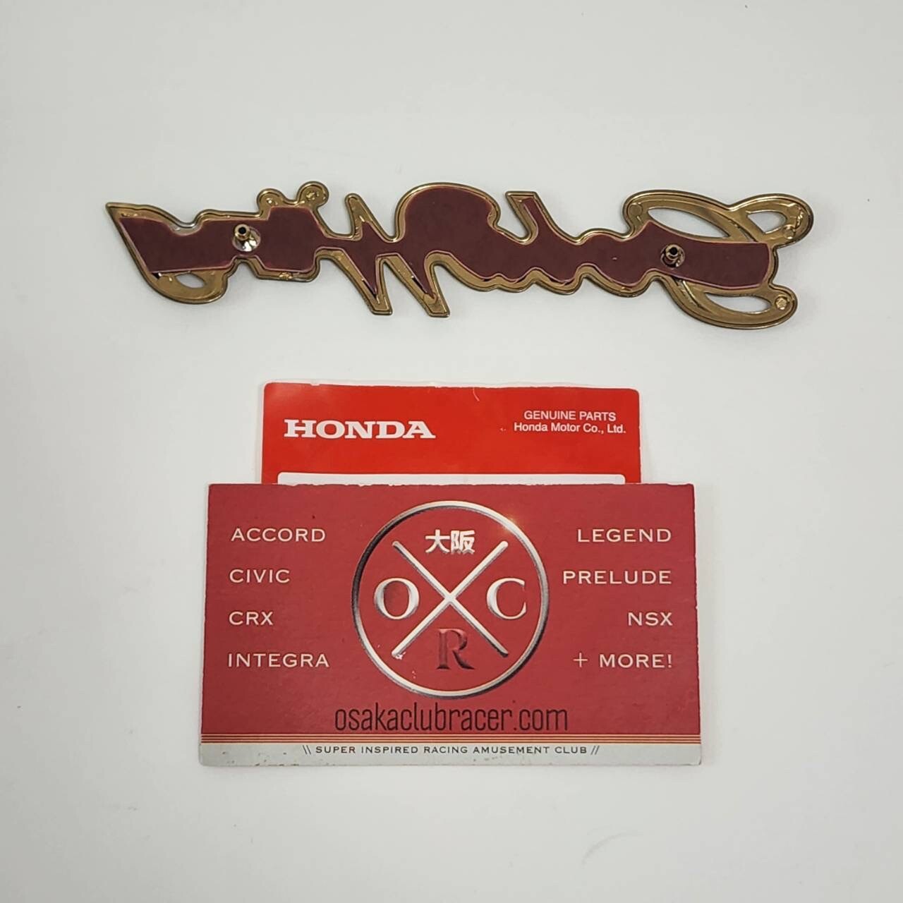 Genuine OEM 1988-2000 Honda Goldwing Side Emblem Badge 83605-MT8-010 NEW OE Gold