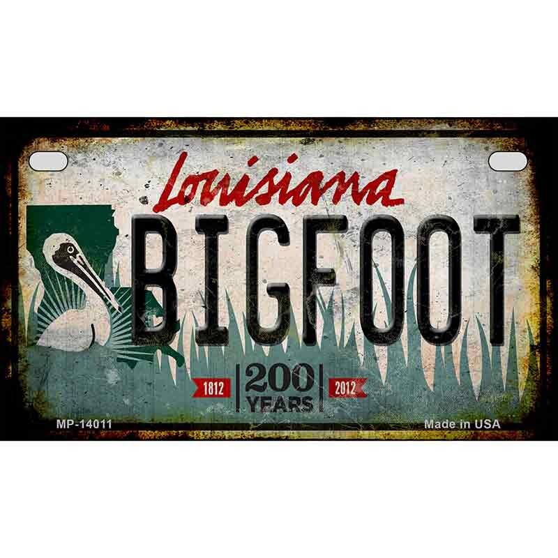 Bigfoot Louisiana Novelty Metal Motorcycle Plate