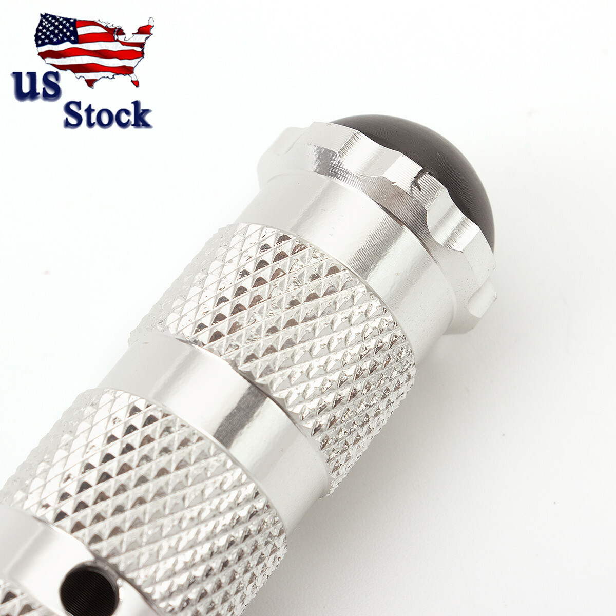 CNC Motorcycle Footrests Footpeg Foot Rests Pegs Rear Pedals Silver Universal M8