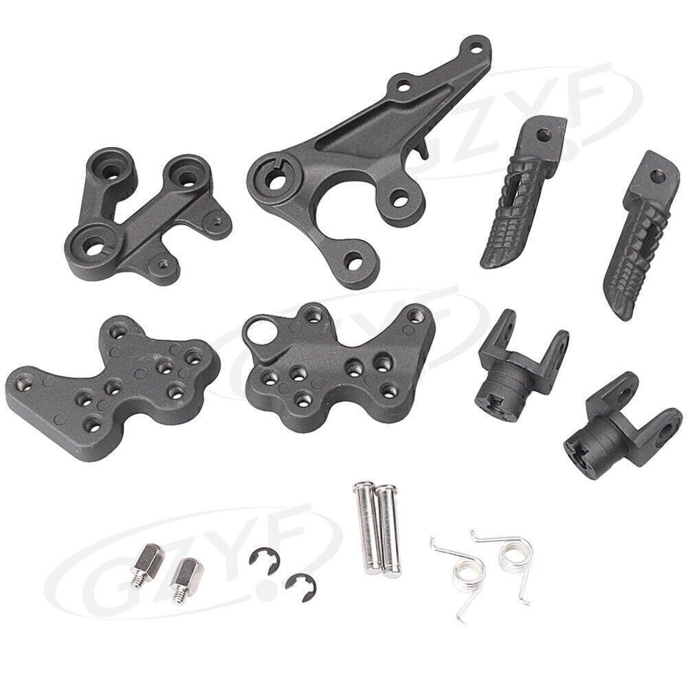 Front Footpegs Footrests Bracket Kit Fit Suzuki GSXR1000 2005-2010 Driver Rider