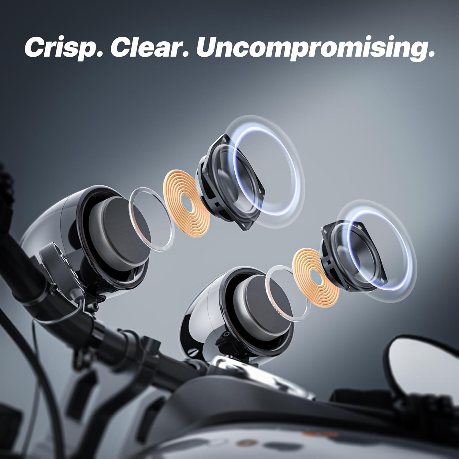 Bluetooth 5.0 Motorcycle Audio System – 100W Waterproof Speakers for Riders