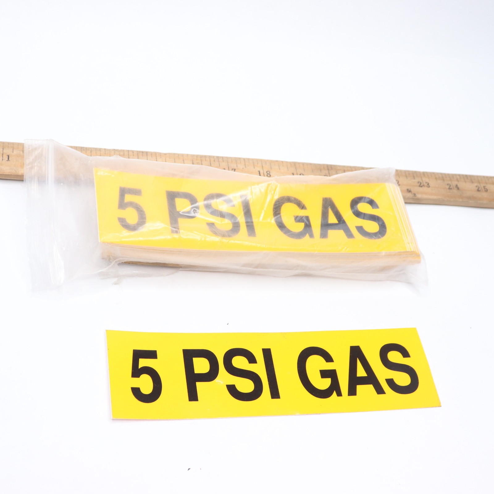 (100-Pk) Gas Stickers 5 PSI 8″ X 2-1/4″