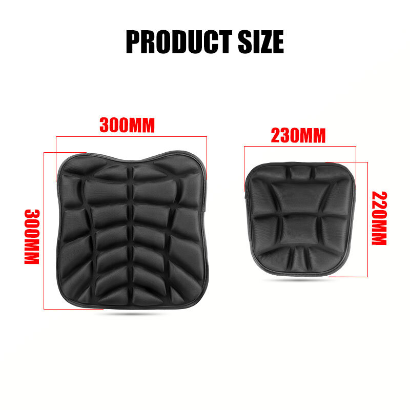2X Universal Motorcycle Seat Comfort Gel Seat Cushion Relief Pressure Pad Cover