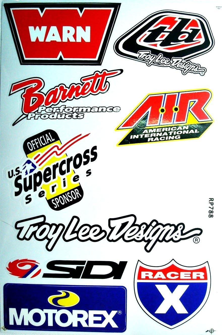 6 Sheet Dirt Bike Motocross ATV Vinyl Decal Sticker Set Weatherproof Die-Cut