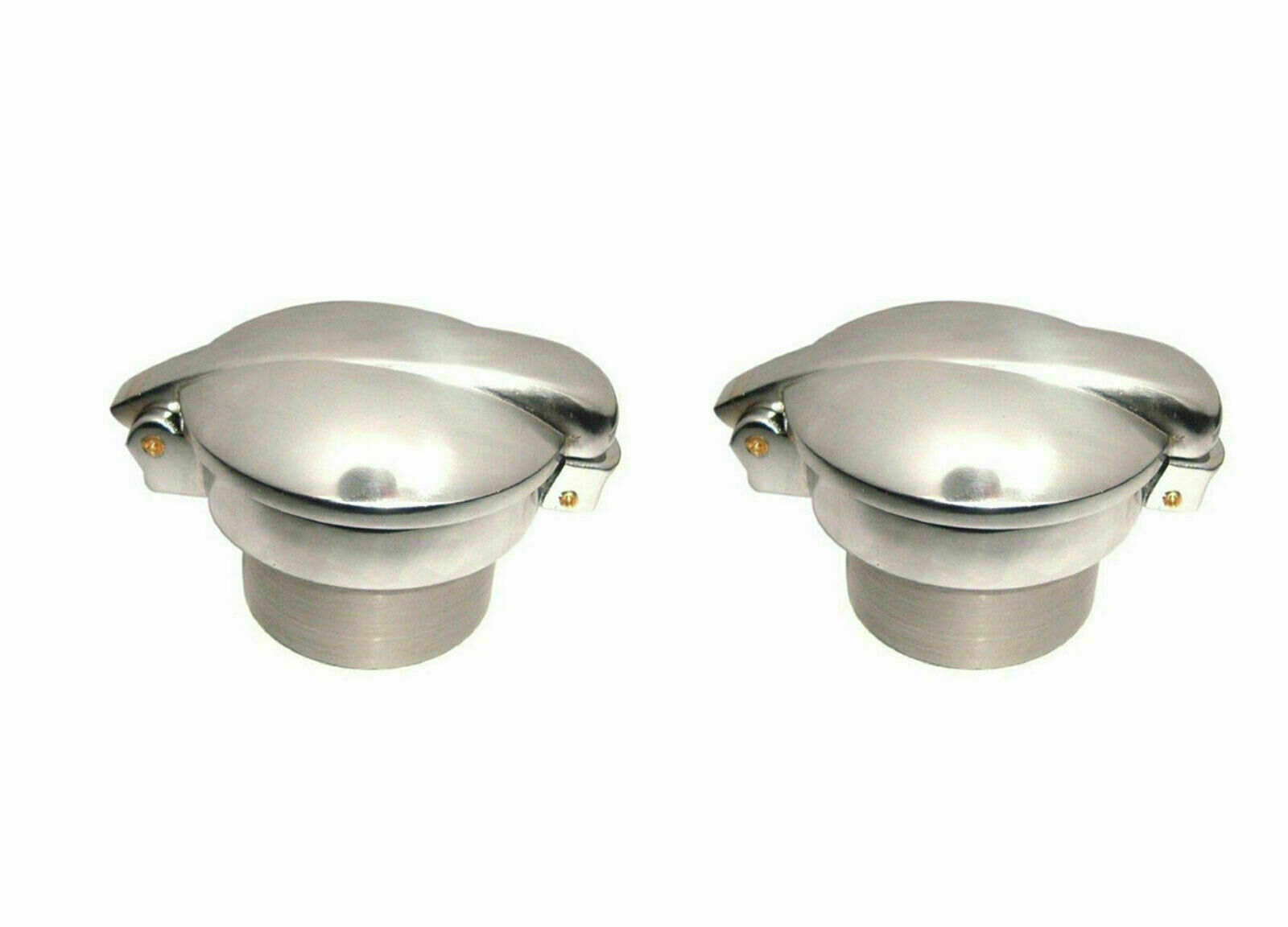 2x Monza Petrol Tank Fuel Flip Cap With Filler Neck For Cafe Racer AJS BSA 2.5
