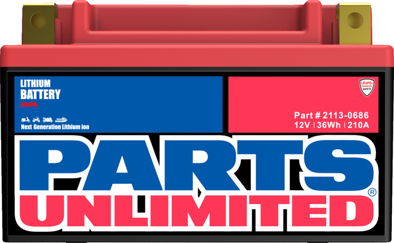 Parts Unlimited Lithium LiFePO4 Battery HJTX9-FP 5-7/8×3-7/16×3-11/16in