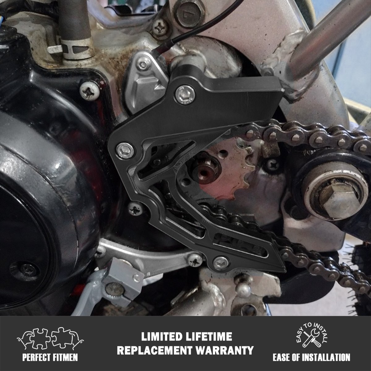 Front Sprocket Guard Cover Black Aluminum For Kawasaki KLX110 KLX110L 2002-2021