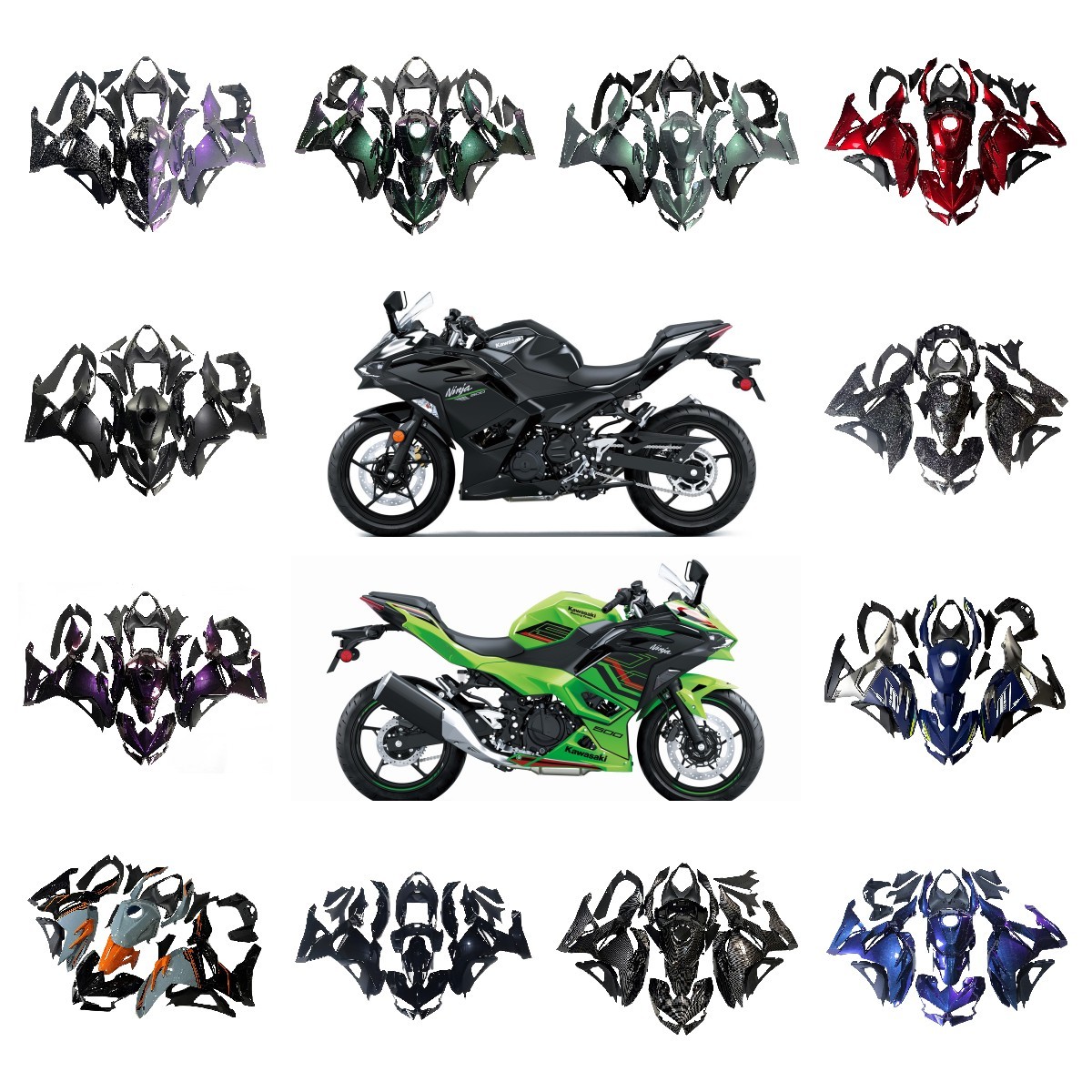 ABS Fairings Kit For 2024 2025 Kawasaki Ninja 500 EX500 24 25 Injection Bodywork