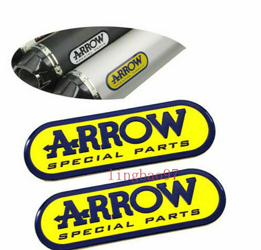 2pcs Aluminum Heat-resistant Motorcycle Exhaust Pipe Sticker Arrow Racing Parts