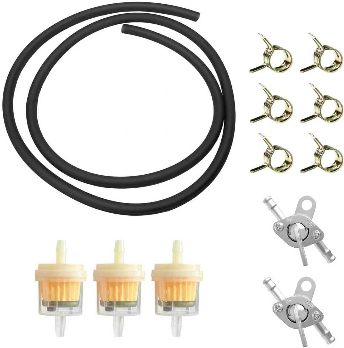 3/16 Motorcycle Diesel Fuel Line Hose Kit Filter Shut Off Valve Clamps 50/70/90/