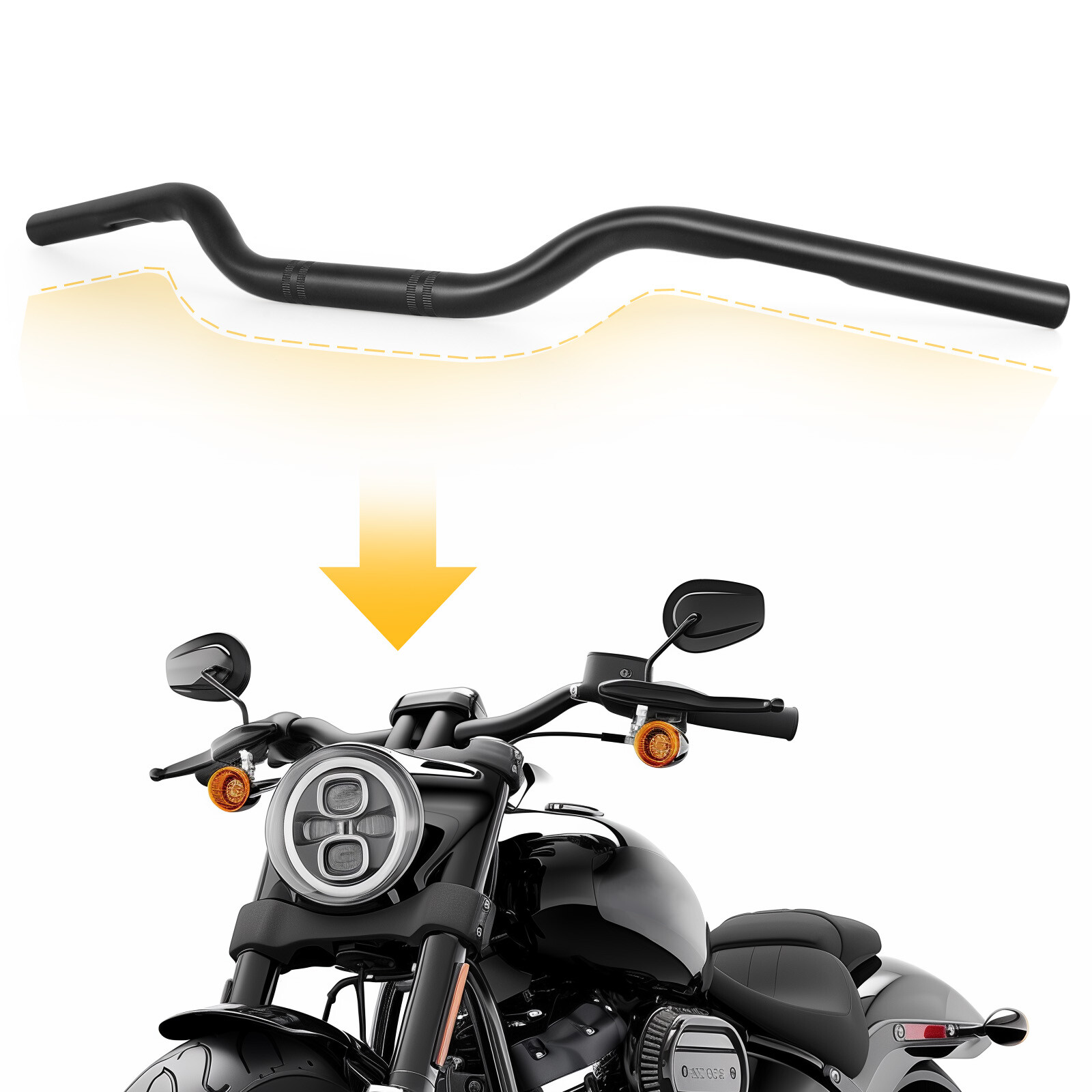 1″ 25mm Motorcycle Tracker Drag Bars Handlebar Black For Triumph Bonneville